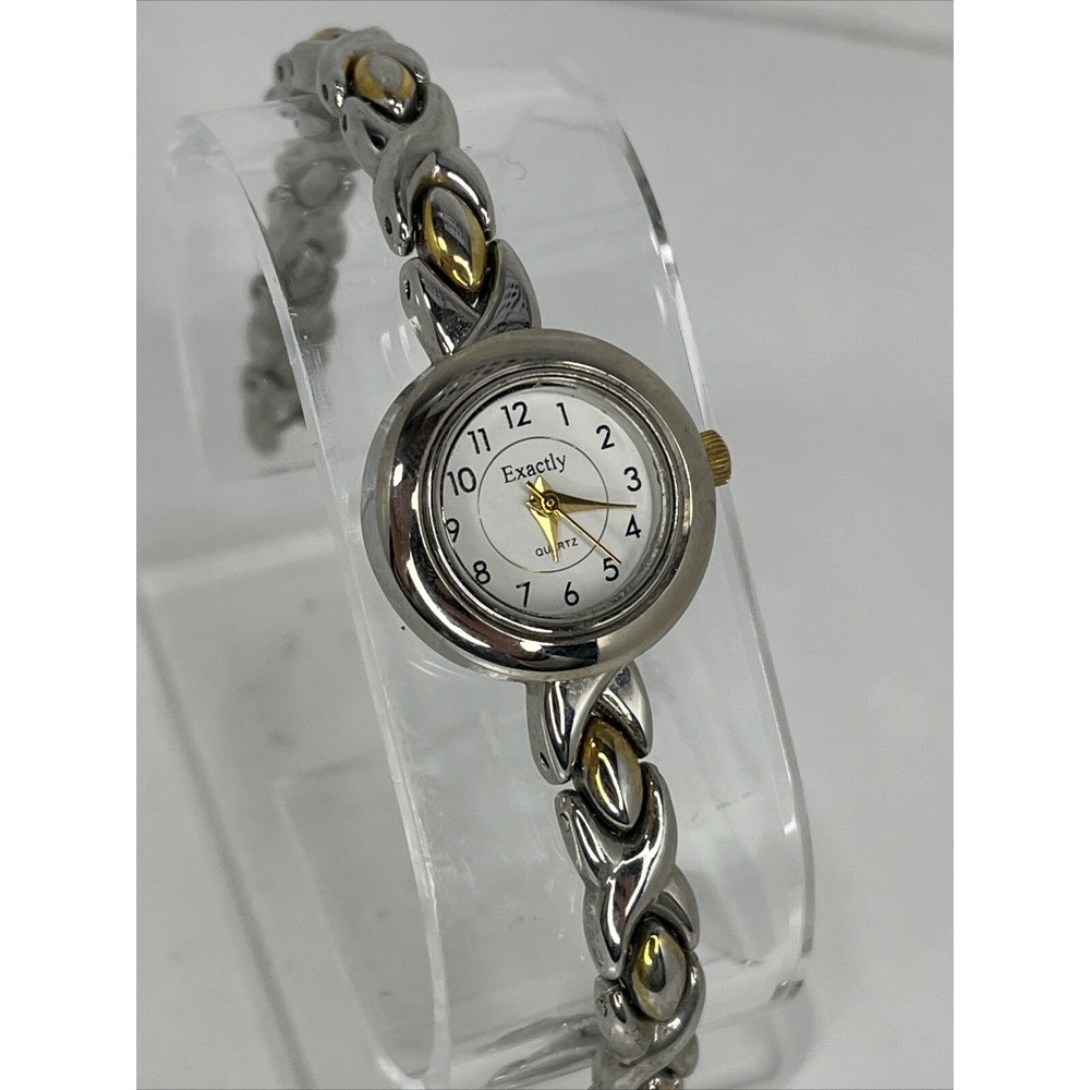 Exactlyβ Women's Quartz Watch Two Tone Band White Dial- New Battery